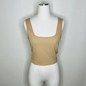 Lululemon Get Centred Crop Tank Nulu- Beech Wood Size 12 Read Description No Tie